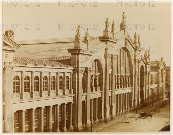 North Station, 10th arrondissement, Paris. Gare du Nord, Paris (Xème arr.). Photographie d'Achille Quinet (1831-1900). Tirage sur papier albuminé. Entre 1870 et 1880. Paris, musée Carnavalet.