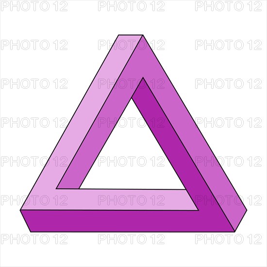 Optical Illusion, Penrose Triangle, Illustration