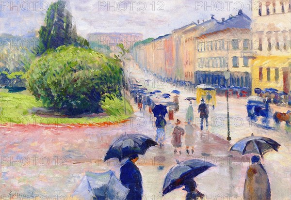 Edvard Munch
Ecole norvégienne
Karl Johan Street in the Rain
Huile sur toile (38 x 55 cm)
1891
Oslo, Munch Museum