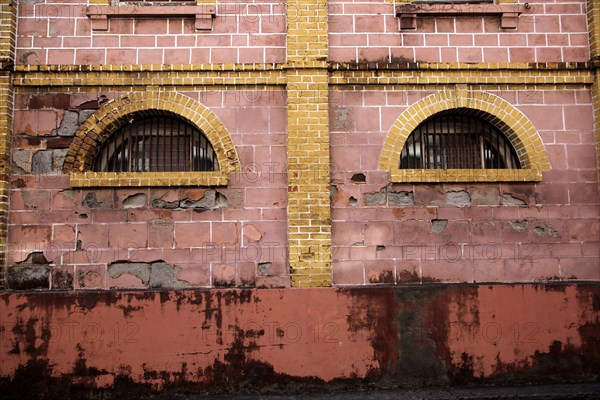 St George's Grenada Detail of Old Warehouse Building - Face in the Wall (pareidolia)