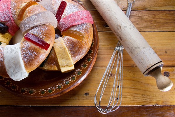 Traditional mexican kings day bread