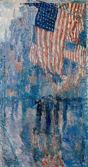 Frederick Childe Hassam
Ecole américaine
The Avenue in the Rain
1917
Huile sur toile (106,7 x 56,5 cm)
Washington, Maison Blanche