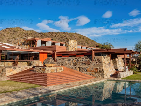 Phoneix, JAN 2, 2021 - Exterior view of the famous Taliesin West World Hertiage building