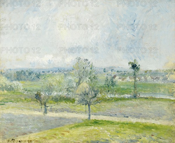 Camille Pissarro
Ecole française
Effet de pluie au Valhermeil, Auvers-sur-Oise
1881
Huile sur toile (38 x 46 cm)
Collection particulière