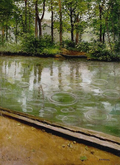 Gustave Caillebotte
Ecole française
L'Yerres, effet de pluie
1875
Huile sur toile (80,3 x 59,1 cm)
Bloomington, musée d'art de l'université de l'Indiana