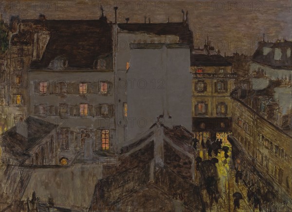 Pierre Bonnard, Montmartre in the rain, painting in oil on canvas, 1897