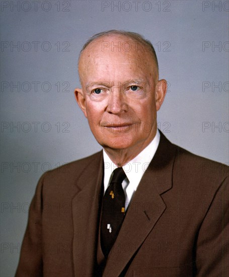 A February 1959 White House portrait of US President Dwight Eisenhower