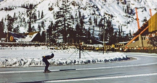1960 Winter Olympics in Squaw Valley California: Elsa Einarsson (Sweden) 3000 Meter Women's speed skating