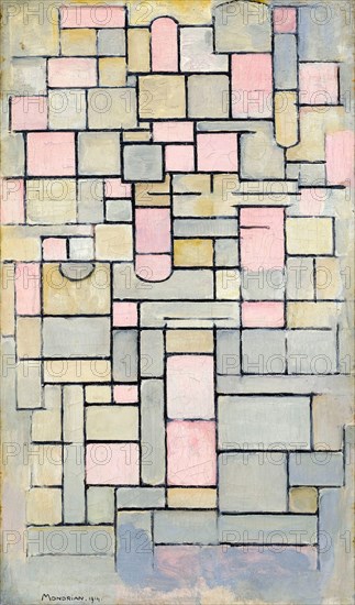 Piet Mondrian, Composition 8, abstract painting 1914