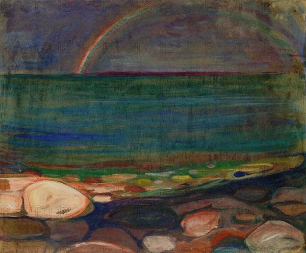 Edvard Munch
Ecole norvégienne
The Rainbow
1898
Huile sur carton (65,5 x 78 cm)
Oslo, musée Munch
