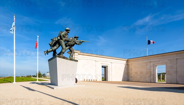 The "D-Day Sculpture" in the British Normandy Memorial in Ver-sur-Mer, France, dedicated to British soldiers killed during the Normandy landings.