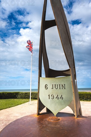 War monument at Sword Beach, Normandy, France. August 15 2023.