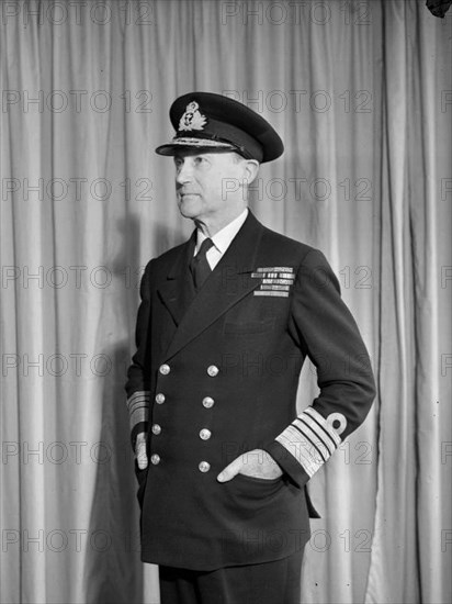 The Royal Navy during the Second World War A half length portrait shot of Admiral Sir Bertram Ramsay, KCB MVO, who was appointed Allied Naval Commander, Expeditionary Force, in October 1943, stood at his headquarters Norfolk House, London.