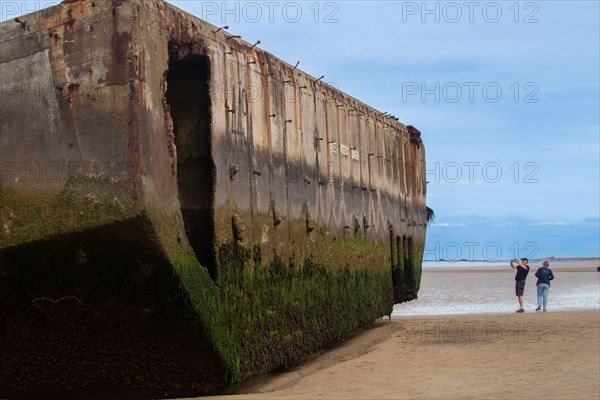 D-Day Ponton 449 on Gold Beach at Arromanches-les-Bains, Normandy, France