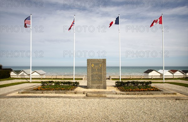 World War 2 Liberation memorial at D Day Sword Beach, Luc Sur Mer, Normandy, France