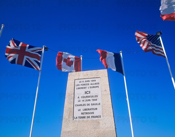 Monument and Flags Sword Beach
