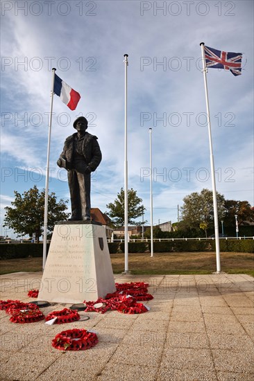 Statue of Field Marshall Viscount Montgomery of Alamein ('Monty'), Colleville-Montgomery-Plage near Ouistreham, Normandy, France