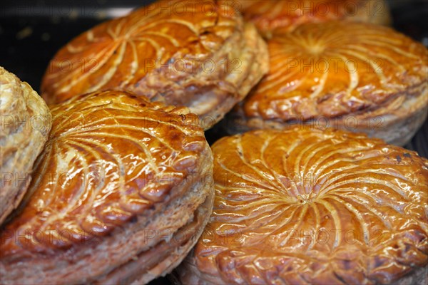 Galette des Rois in the window of Laduree Paris France