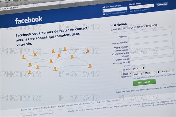 Facebook website - French