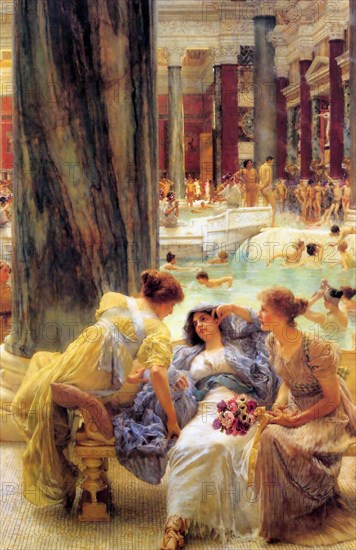 Sir Lawrence Alma-Tadema The Baths of Caracalla. Sir Lawrence Alma-Tadema(8 January 1836 – 25 June 1912) was one of the most renowned painters of late nineteenth-century Britain