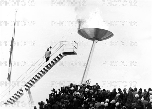 Oct 05, 1948; St. Moritz, Switzerland; (File Photo) The Olympic Flame at the opening ceremony of the winter olympic in St. Moritz Switzerland.Mandatory Credit: Photo by KPA/ZUMA Press.(©) Copyright 1948 by KPA