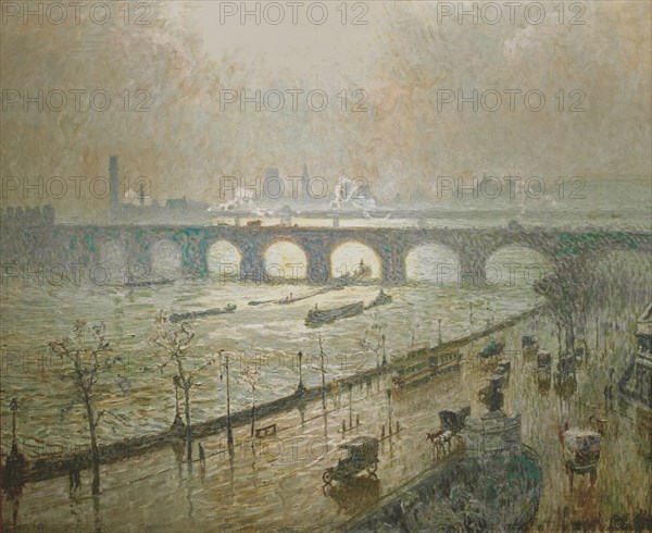 Emile Claus
Ecole belge
Waterloo Bridge, soleil et pluie. Mars
1916
Huile sur toile (102 x 127 cm)
Bruxelles, musées royaux des Beaux-Arts de Belgique