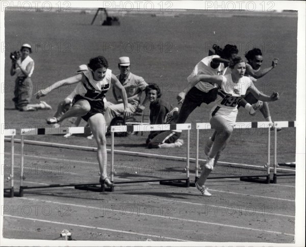 Aug. 31, 1960 - Olympic Games In Rome. Mary Bignal Wins Her Hurdles Heat. Photo shows Britain's Mary Bignal seen leading over the last hurdle to win her heat in the Women's 80 Metres hurdles, to qualify for the semi-finals, in Rome today, with a time of 11.2 secs.