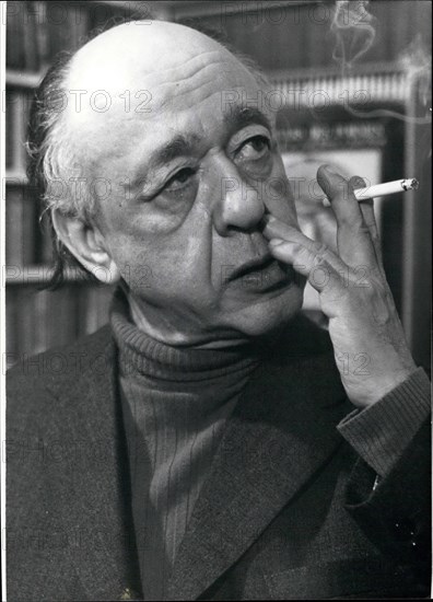 Nov. 11, 1977 - 65th Birthday of Eugene Ionesco: 65 years....becomes on November 26th, 1977 the - born in Roumania - French dramatist Eugene Ionesco (our picture). Ionesco, who lived even as a child in France, has his home since 1938 permanently in Paris. He is considered as the general agent of the absorb theatre. In his former works - mainly one-act plays - he showed the banality of the everyday occurrence; in his further works is death his central theme