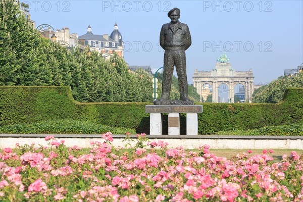 Statue of Field Marshal Bernard Law Montgomery (1887-1976) in Brussels, Belgium