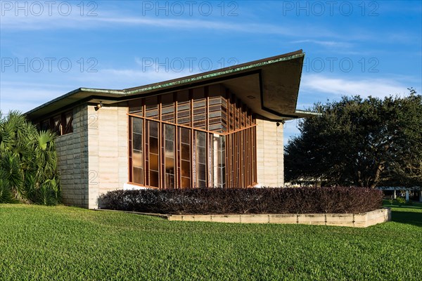 Danforth Chapel exterior designed by Frank Loyd Wright, Florida Southern College, Lakeland, Florida, USA