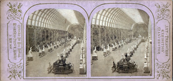 Stereoscopic photograph of The Manchester  Art Treasures Exhibition  of 1857