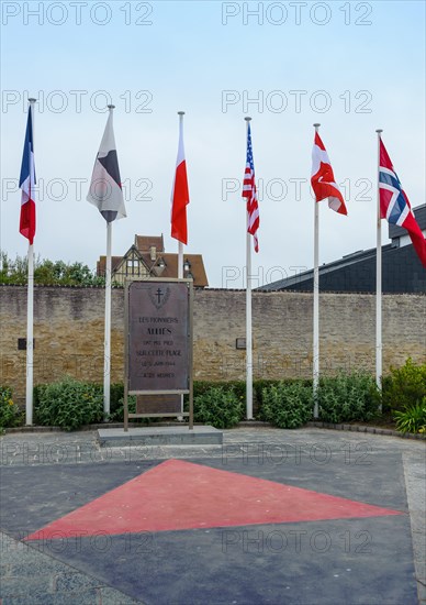 Sword Beach, Normandy, France - Memorial to 3rd (United Kingdom) Infantry Division who came ashore in the first wave on D Day