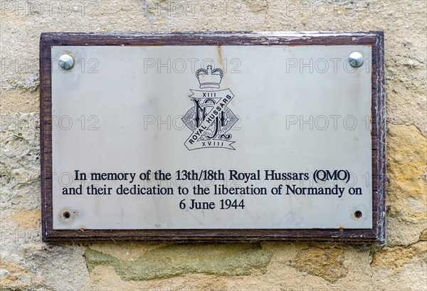 Sword Beach, Normandy, France - Memorial to 13th/18th Royal Hussars who came ashore on D Day, 6 June 1944