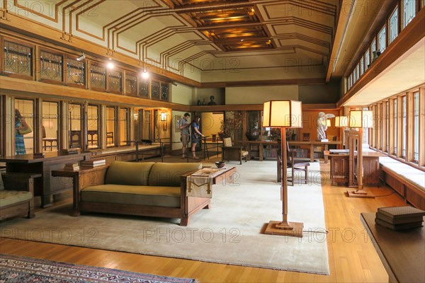 The Frank Lloyd Wright Period Room exhibit at the Metropolitan Museum of Art, New York City, USA.