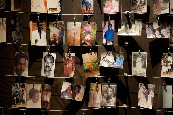 Photographs of genocide victims in the Genocide Museum, Kigali
