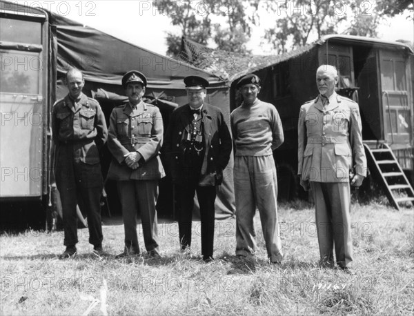 Normandy, France June 12, 1944. On June 12, 44 Sir Winston Churchill visiting the front line in Normandy