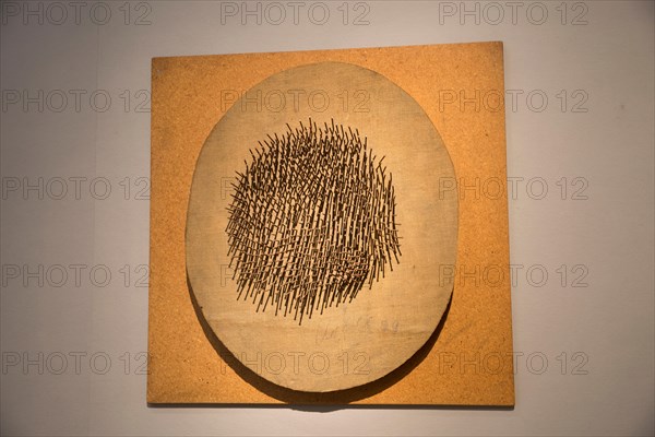 London, UK. 6th Mar, 2017. Bonhams Post-war and Contemporary Art Sale photocall took place in New Bond Street, London. GŸnther Uecker's Oval (estimated at £450,000-650,000) and Vogel (estimated at £400,000-600,000) were exhibited Credit: Keith Larby/Alamy Live News