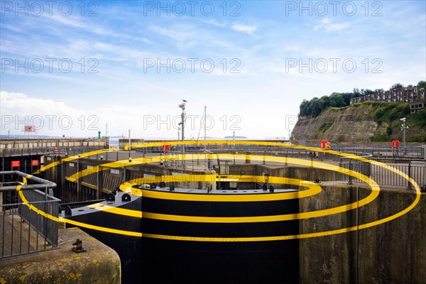 Felice Varini's Anamorphic Illusion, Cardiff Bay