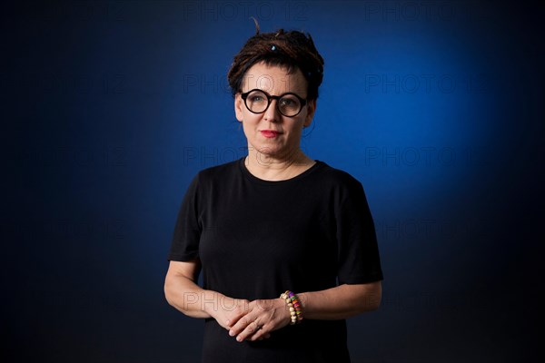 Edinburgh, UK. 25th August 2017. Olga Tokarczuk, the Polish writer, appearing at the Edinburgh International Book Festival. Gary Doak / Alamy Live News