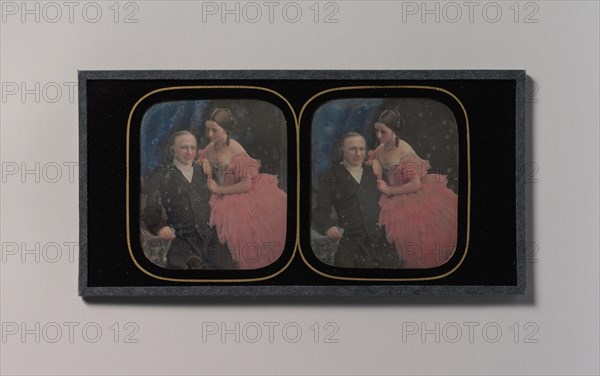 Stereograph, the Doctor and His Daughter, Unknown, 1850s