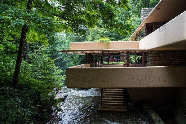 Fallingwater or the Kaufmann Residence, designed by  Frank Lloyd Wright, Pennsylvania, USA