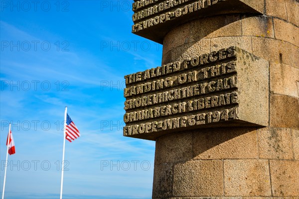 The Omaha Beach war memorial in Normandy France honoring soldiers who died during the invasion