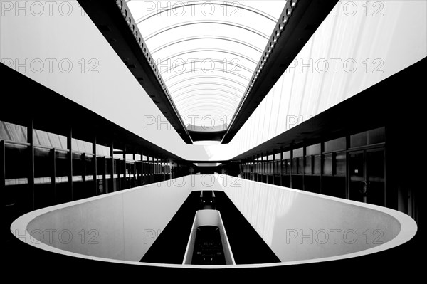 Marin County Civic Center, designed by Frank Lloyd Wright, shot in Black and White.