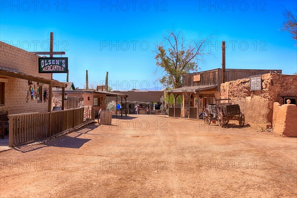 Main Street at the Old Tucson Film Studios amusement park in Arizona