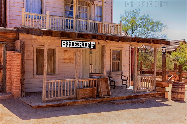 Sheriff's office building at the Old Tucson Film Studios amusement park in Arizona