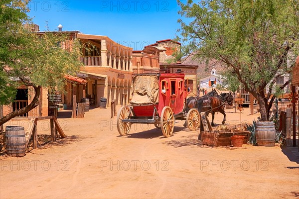 The Stagecoach leaves the OK Corral bound for Yuma at the Old Tucson Film Studios amusement park in Arizona