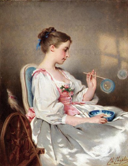 Blowing Bubbles. Probably 1881. Chaplin-Blowing Bubbles