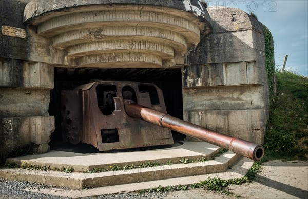 World War II gun battery of Longues-sur-Mer in Normandy, France.