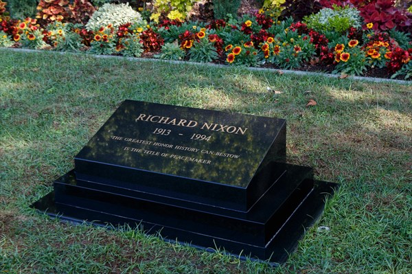 Gravestone for Richard M. Nixon, The Richard Nixon Presidential Library and Museum, Yorba Linda, California, United States of America