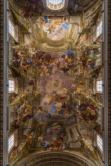 Trompe l'œil ceiling, Chiesa di Sant'Ignazio di Loyola in Campo Marzio, Rome, Italy